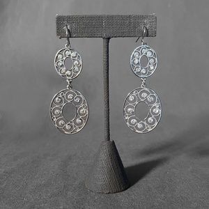Double Oval Dangle Earrings